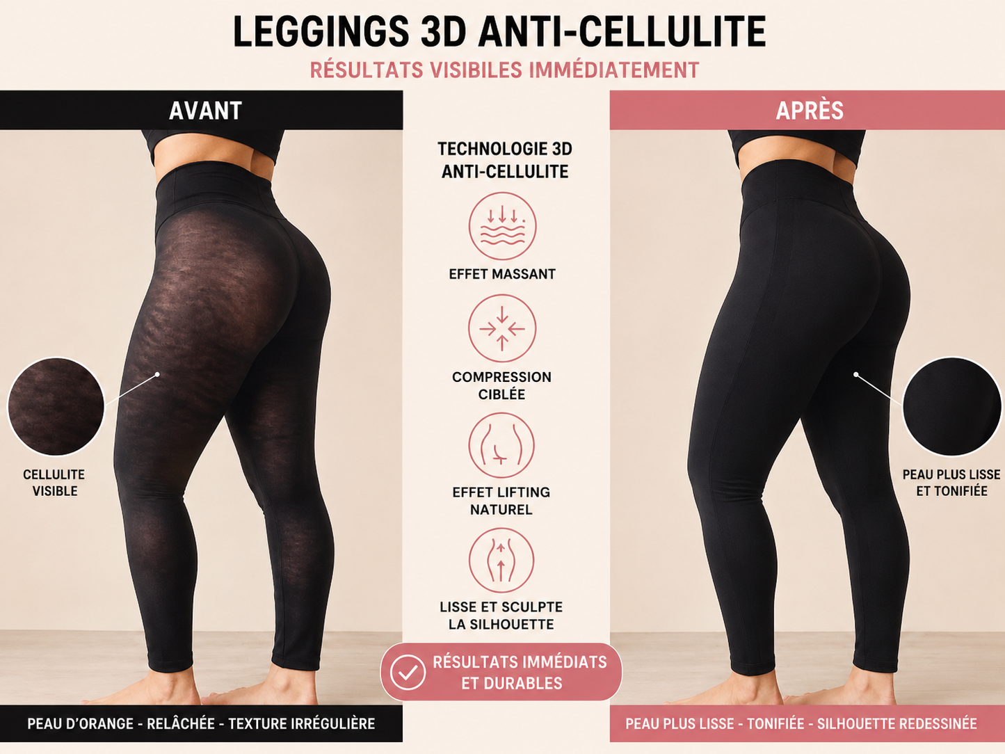 Leggings 3D noir