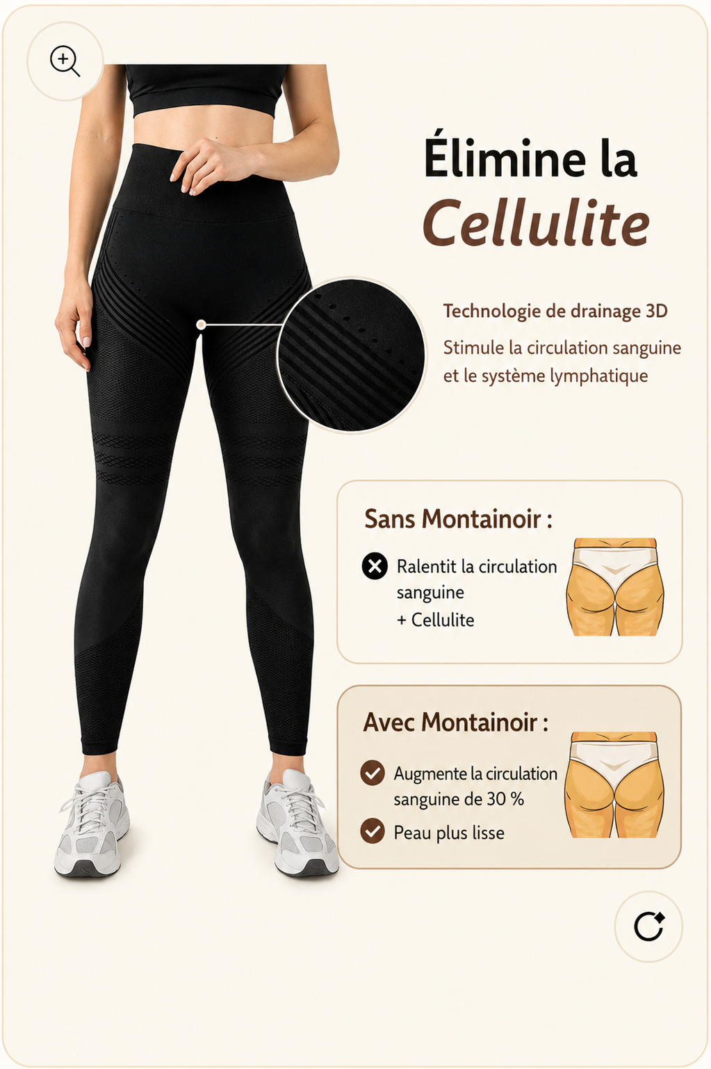 Leggings 3D noir