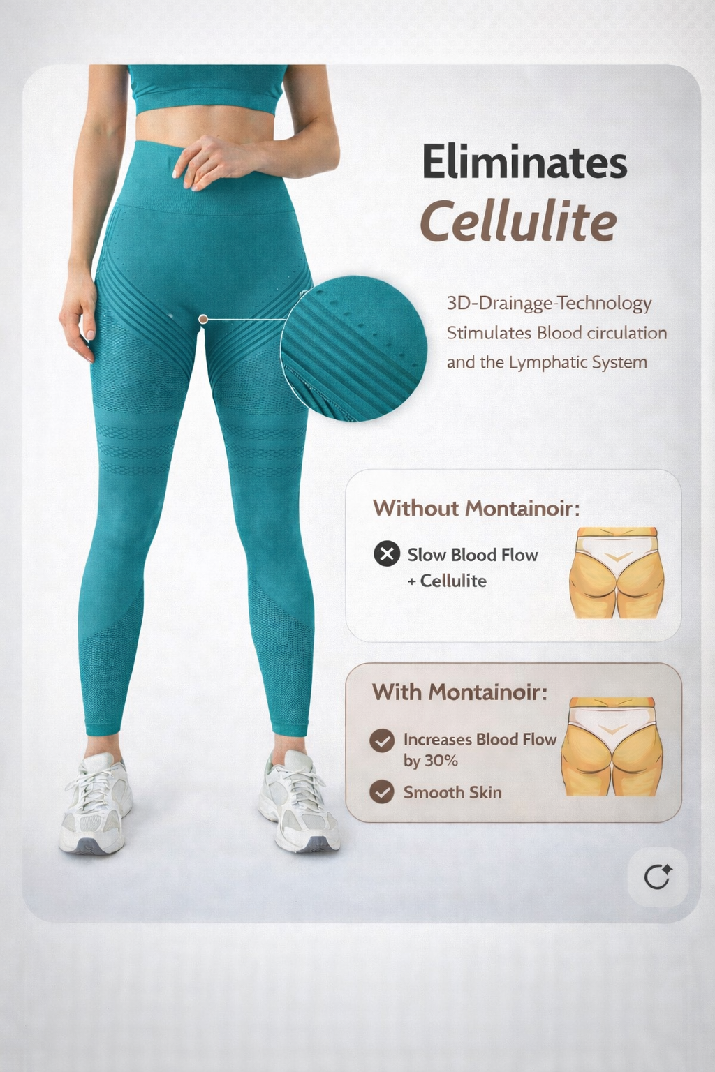 Leggings 3D verde turchese